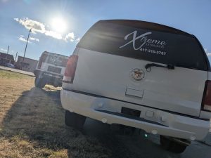 Xtreme Limousines Vinyl Window Graphic.