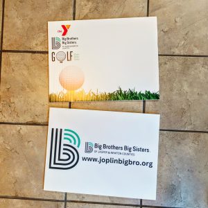 Front and back yard signs. Front the information about the Golf part and then the back has the information for the business.