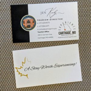 Jen Kirby Tourism Director for Carthage, MO.