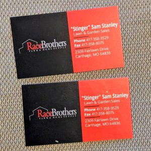 Race Brothers Farm and Home Supply "stinger" Sam Stanley