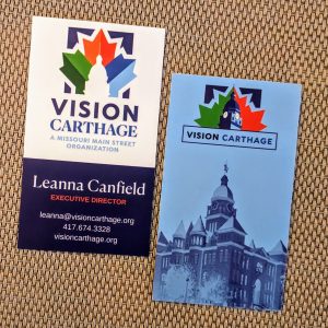 Vision Carthage Business Cards for Executive Director Leanna Canfield